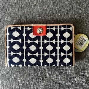 Navy and White Patterned Wallet